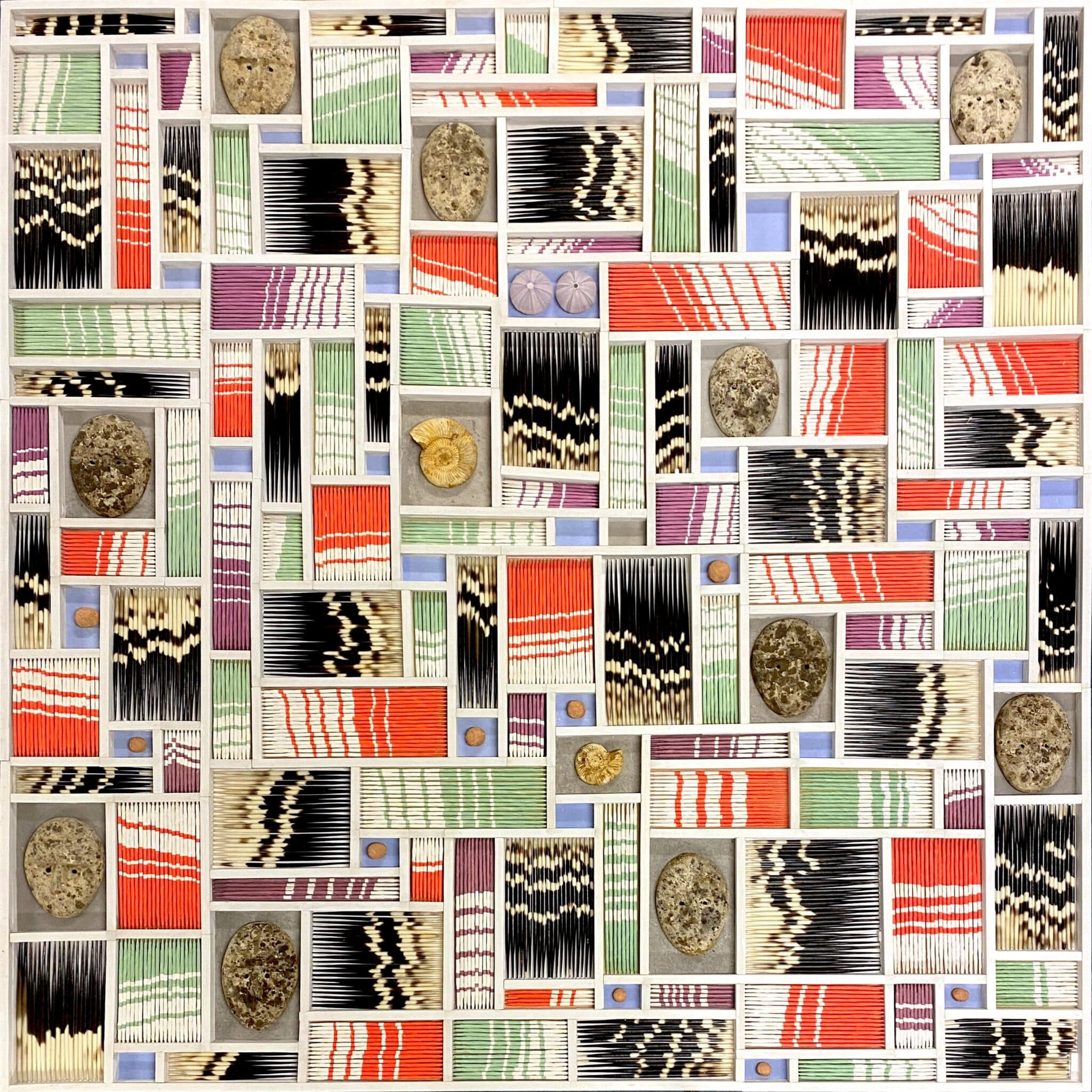 Work in progress with colored boxes